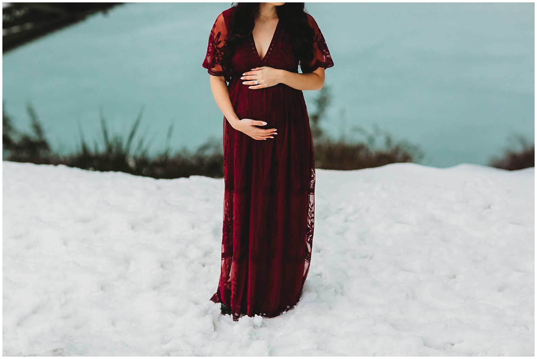 maroon maternity dress whidbey island session 