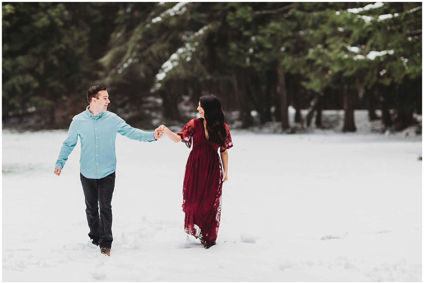 Whidbey Island snow maternity session