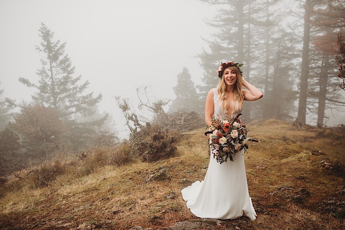 Misty Orcas Island elopement on San Juan islands