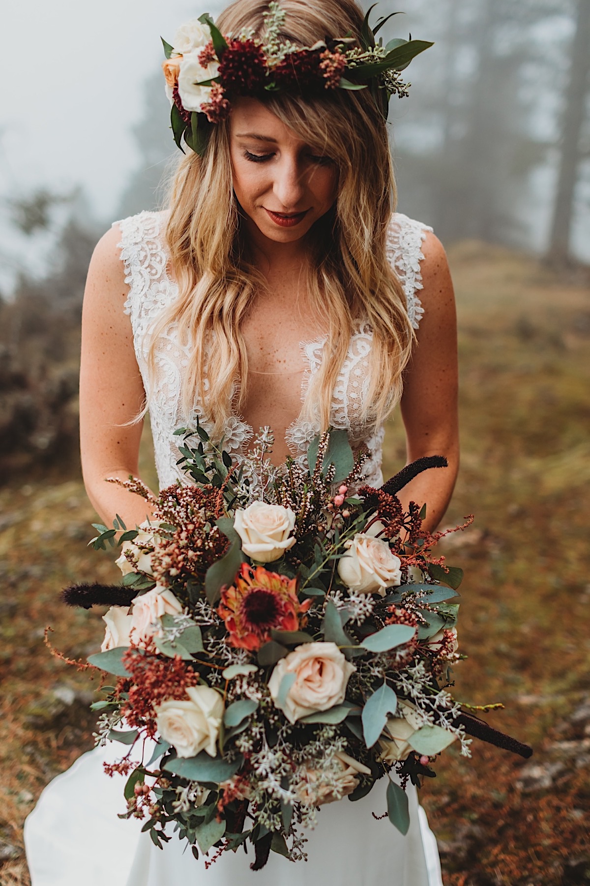 Misty Orcas Island elopement on San Juan islands