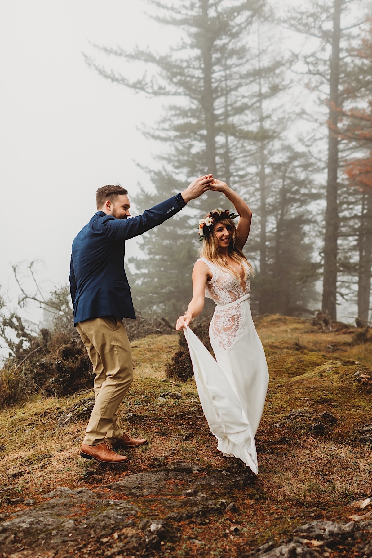 Misty Orcas Island elopement on San Juan islands