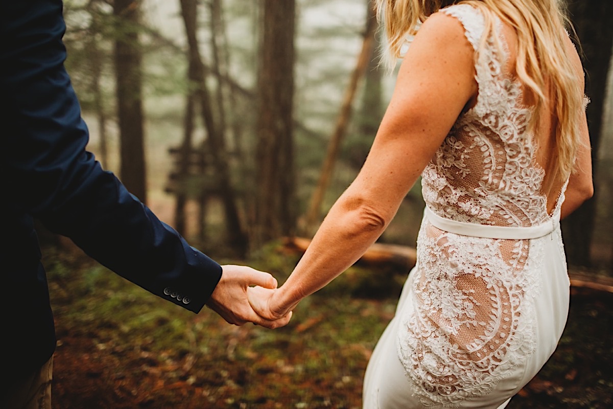 Misty Orcas Island elopement on San Juan islands