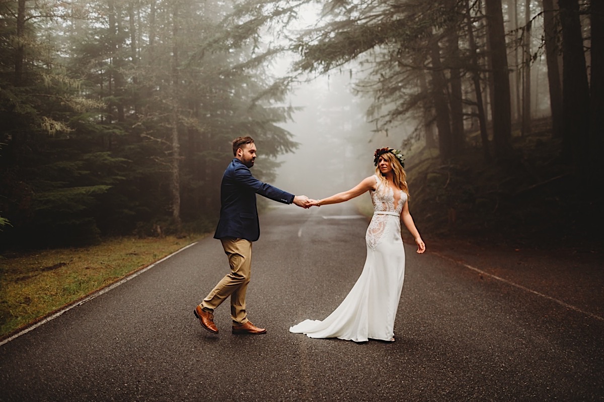 Misty Orcas Island elopement on San Juan islands