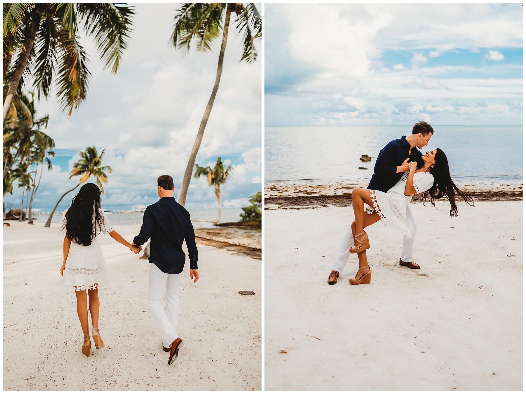 couple walking along the beach together 