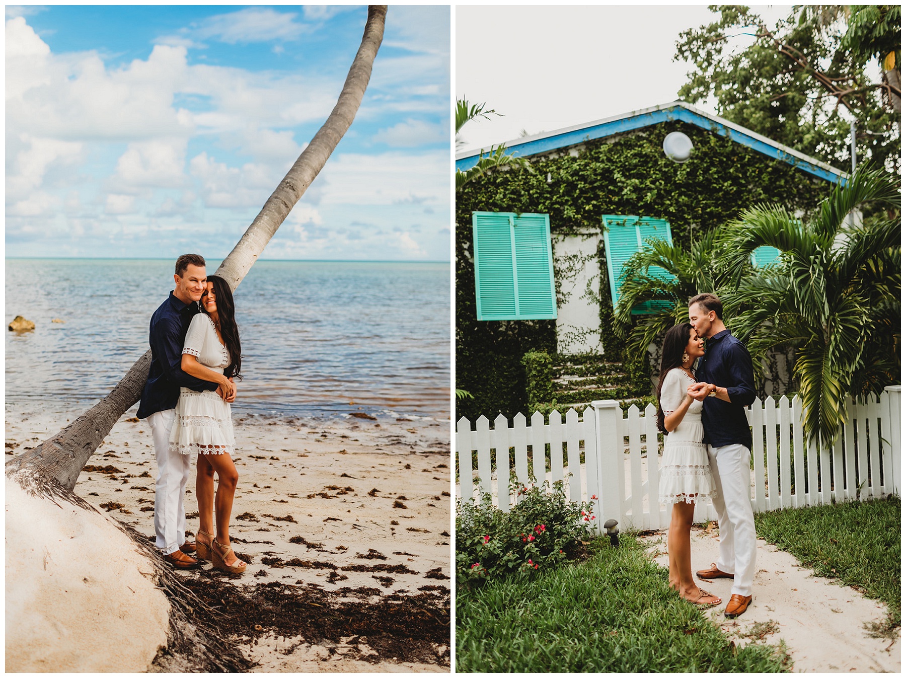 couple engagement portraits on an island 