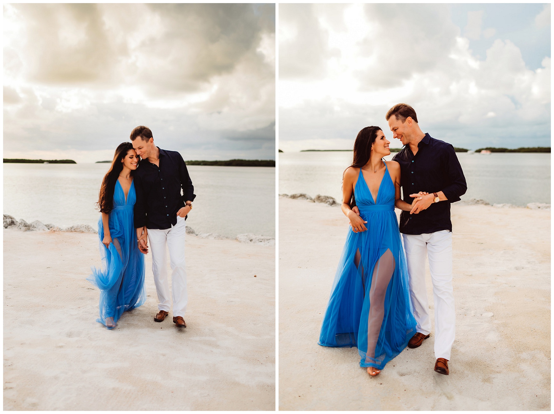 couple portraits for engagement on the beach 