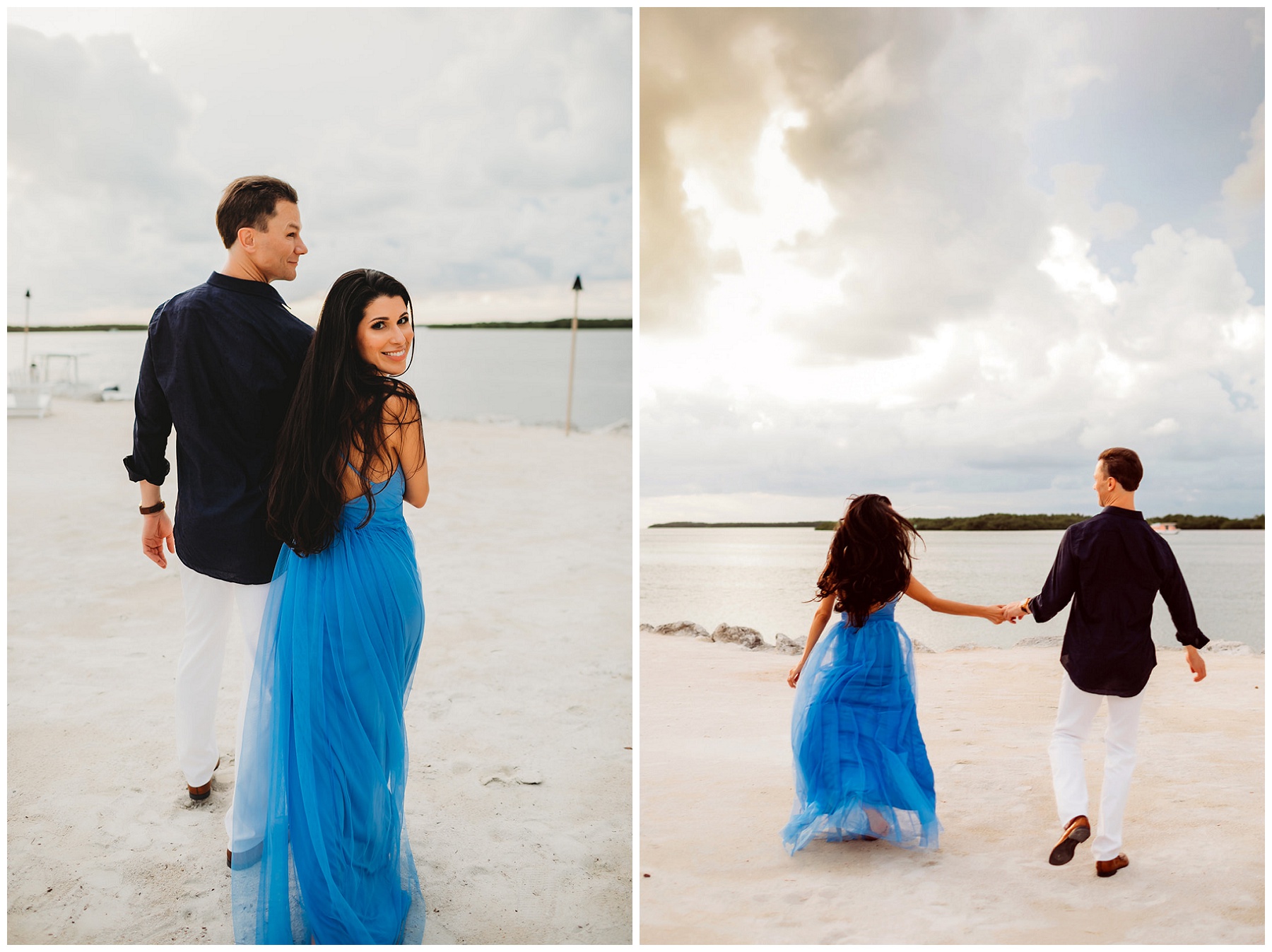 couple portraits for engagement on the beach 