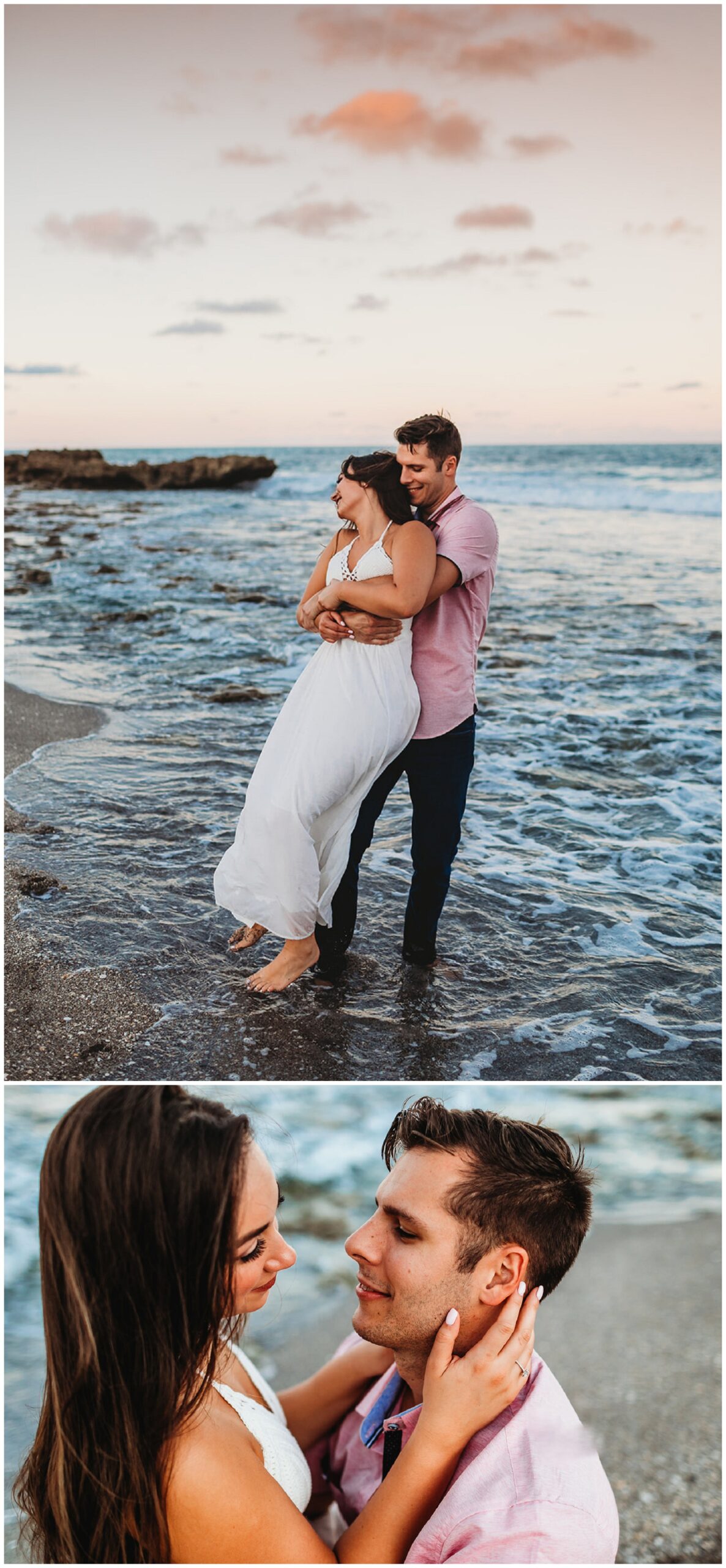 couple by the shore of the ocean 
