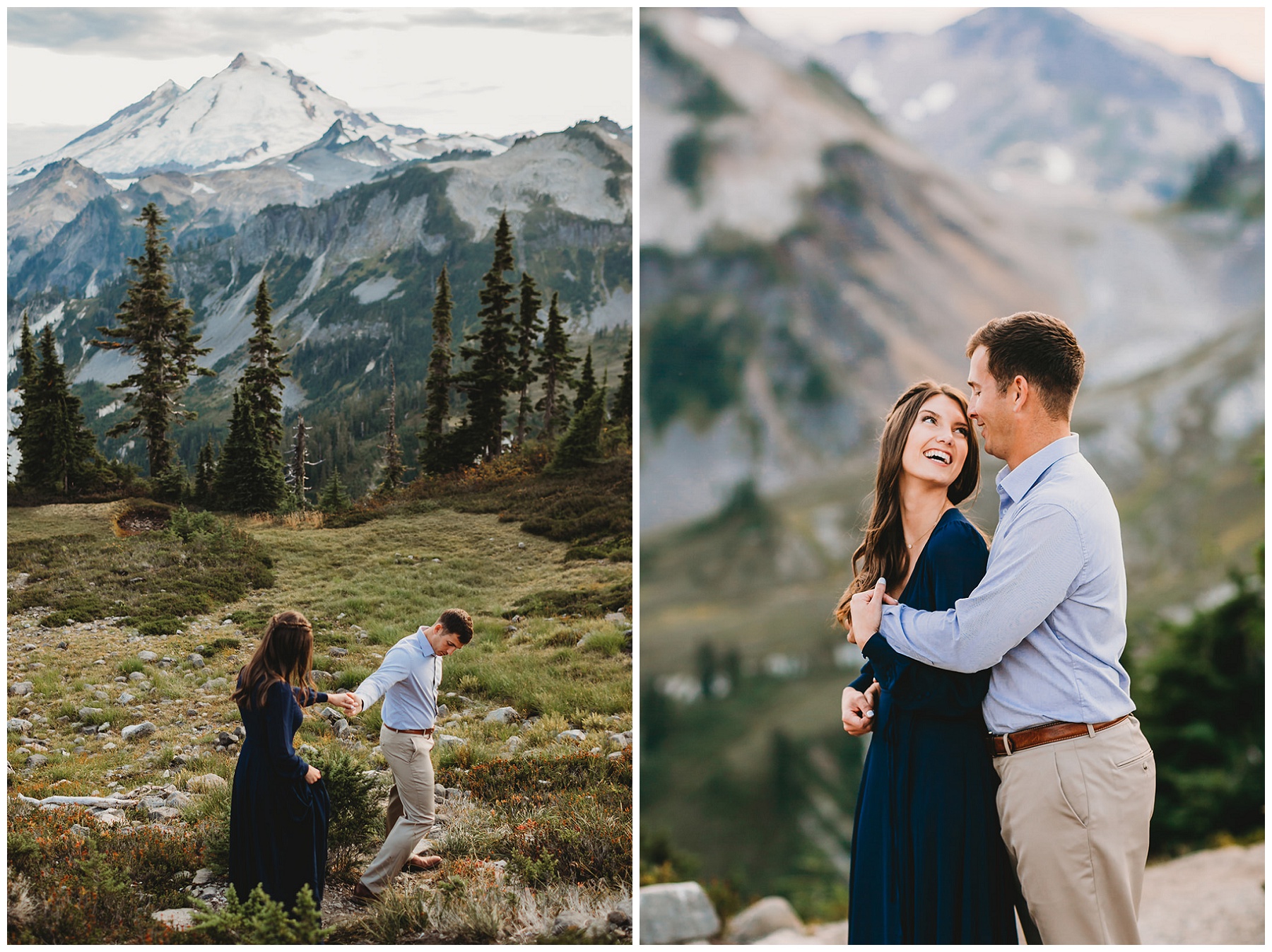 couple walking through the mountains 