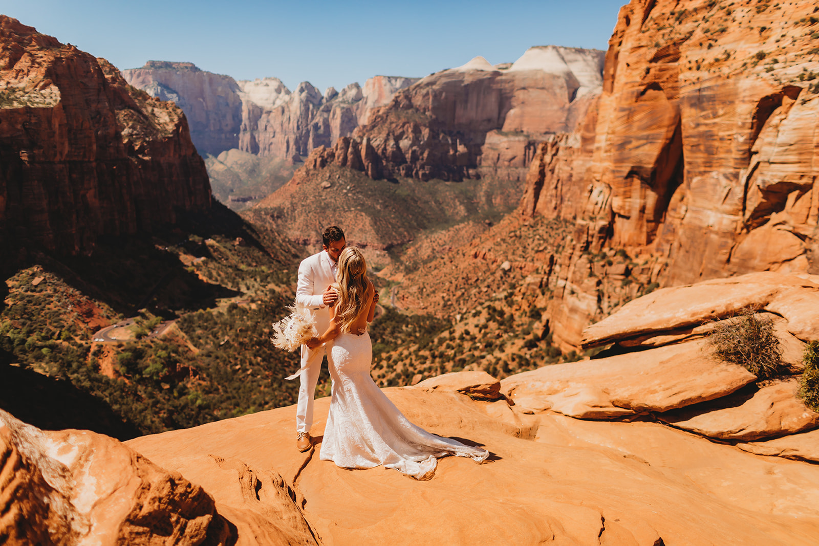 Bride and groom in Zion