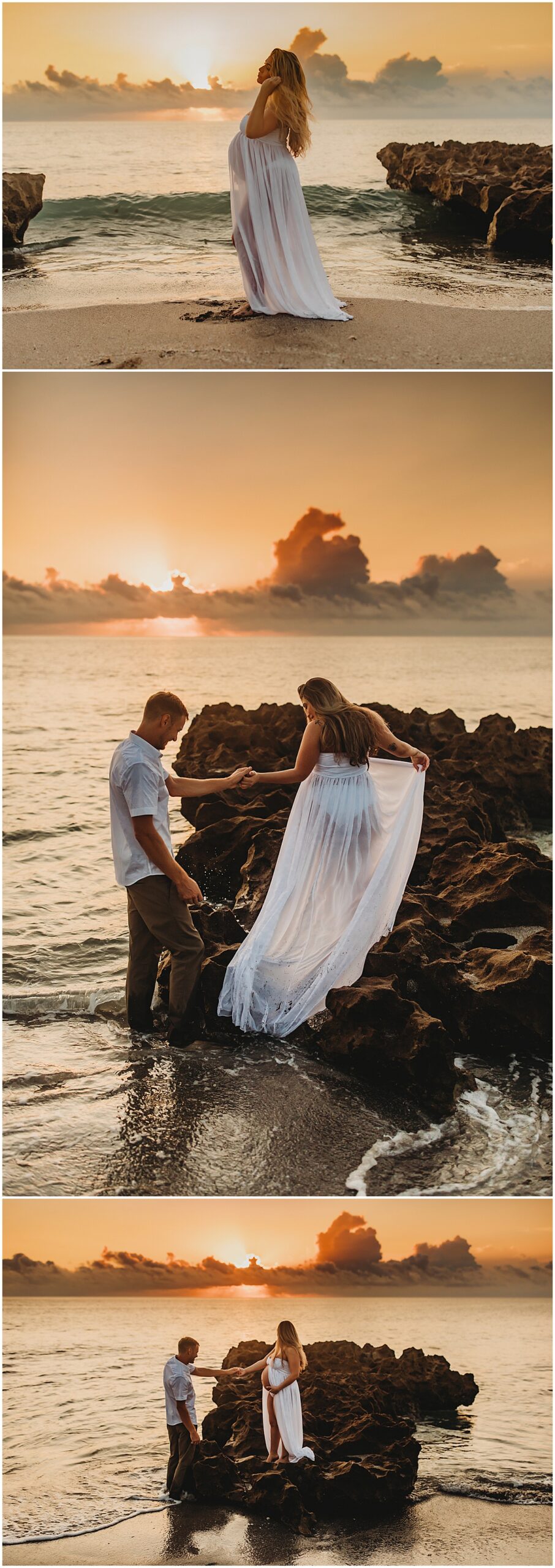 Sunrise maternity session at coral cove 