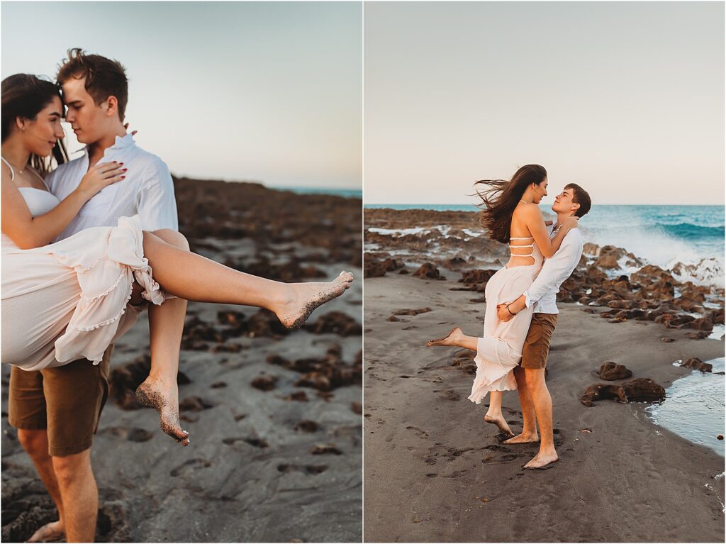 Couples Coastal engagement is captured by The Big Day Photography
