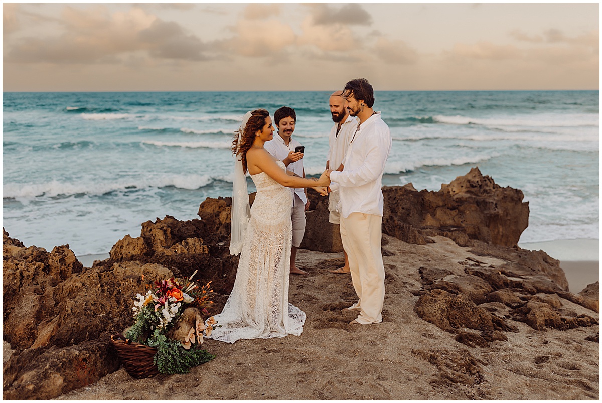 Ceremony of a Florida Beach Elopement
